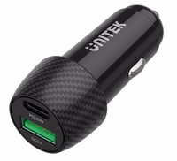 Unitek P1400A automobilinis įkroviklis 38W USB-A USB-C QC 3.0