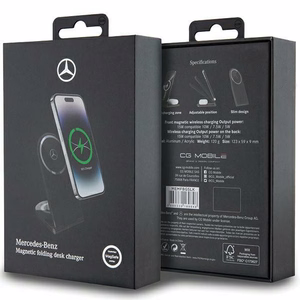 Mercedes Silver Stars MagSafe складное 2 в 1 15W индуктивное зарядное устройство - чёрный