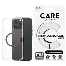 CARE by PanzerGlass Flagmano dėklas telefonui iPhone 16 Pro Max 6.9" juodas/juodas Magnetinis 1348