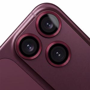 Tamsiai vyšninis TFO kameros objektyvų apsauginių stiklų rinkinys – „Apple iPhone 18 Pro“ modeliui