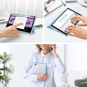 Dėklas Dux Ducis "Toby", skirtas Samsung X520/X526 (Tab S10 FE) X510/X516 (Tab S9 FE) X710/X716 (Tab S9) mėlynas