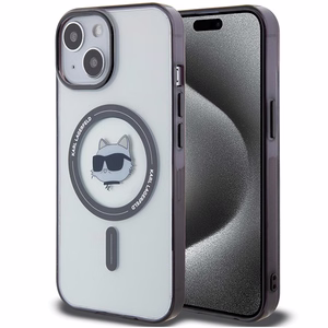 Karl Lagerfeld KLHMP15MHCHNOTK iPhone 15 Plus 6.7" skaidrus kietas dėklas IML Choupette's Head MagSafe