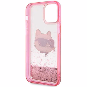 Karl Lagerfeld KLHCP12MLNCHCP iPhone 12/12 Pro 6.1" rožinis/rožinis kietas dėklas Blizgantis Choupette Galva