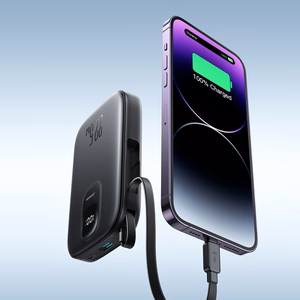 Išorinė baterija Power Bank Joyroom JR-PBF18 22.5W with Lightning cable 10000mAh juoda