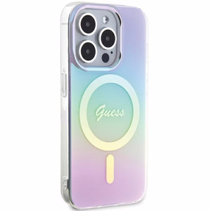 Guess GUHMP15LHITSU iPhone 15 Pro 6.1" violetinė/violetinė kietas dėklas IML Iridescent Magnetinis