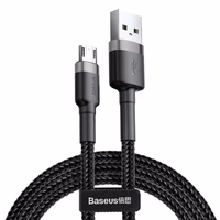 USB kabelis Baseus Cafule microUSB 1.0m 2.4A pilkas-juodas CAMKLF-BG1