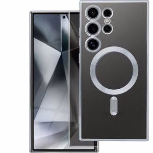Чехол для Samsung S25 Electro Mag Cover совместимый с MagSafe серебряный