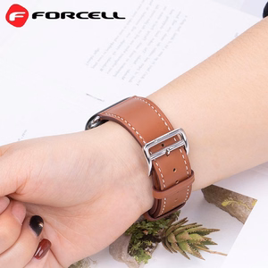 FORCELL F-DESIGN FA20 ekologiškos odos dirželis APPLE laikrodžiui 42 / 44 / 45 / 49 mm rudas