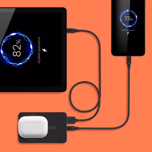 Krüger&Matz magnetinė belaidė išorinė baterija, 10000 mAh, juoda