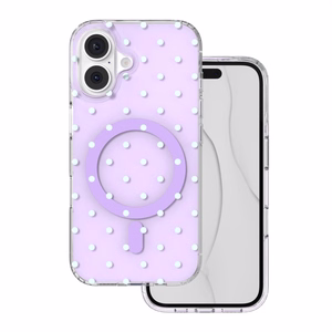 Bubble Dots Mag dėklas, skirtas iphone 16 6,1", violetinis