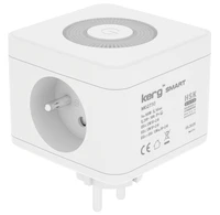KERG Smart 2-socket power cube + USB-A + USB-C charger + LED lamp 16A/250V~ white