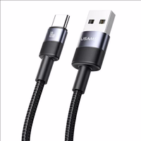 USAMS SET Laidas USB į USB-C 3A 1.2m Fast Charging plieninis 30 vnt. SJ718ZJ01 (US-SJ718)