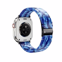 FORCELL F-DESIGN FA04 marmuro tekstūros dervos dirželis APPLE laikrodžiui 38 / 40 / 41 mm mėlynas