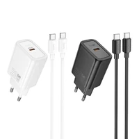 Įkroviklis Hoco USB-C QC PD 20W + kabelis USB-C į Lightning N60 juodas