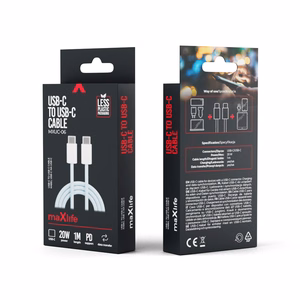"Maxlife MXUC-06" kabelis USB-C - USB-C 1,0 m 20W mėlynas nailonas