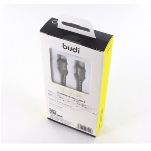 Budi BD160C USB-C–USB-C laidas, 1 m, 2.4 A, juodas