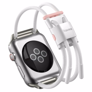 Dirželis Baseus Lets go skirtas Apple Watch Series 42 / 44mm baltas/rožinis