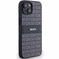 DKNY Odinis mono juosta ir metalinis logotipas dėklas telefonui iPhone 15/14/13 - juodas