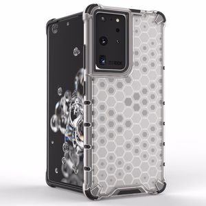 Korinio dizaino dėklas šarvuotas dangtis su geliniu rėmeliu Samsung Galaxy S22 Ultra mėlynas