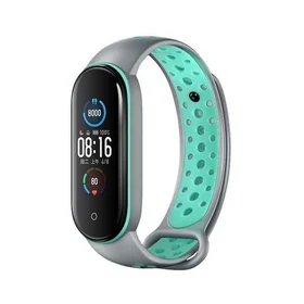 Beline dirželis Design Mi Band 7/6/5 pilkas-žalias /grey-green