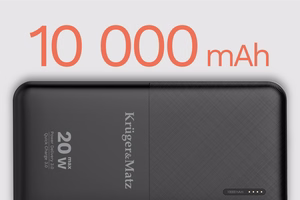 Kruger&Matz 10 000 mAh Li-pol išorinė baterija su QC ir PD