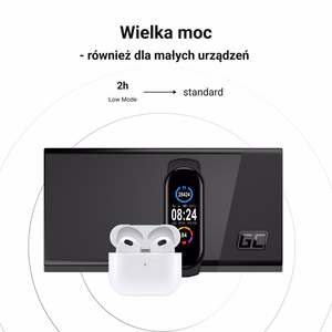 Green Cell GC PowerPlay 20S išorinė baterija, 20 000 mAh, 22,5 W, PD, USB-C, greitasis įkrovimas, Panther Black