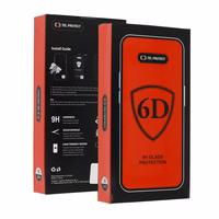 Tel Protect Full Glue 6D grūdintas stiklas Iphone 16 Pro/17 juodas - 10 rinkinys