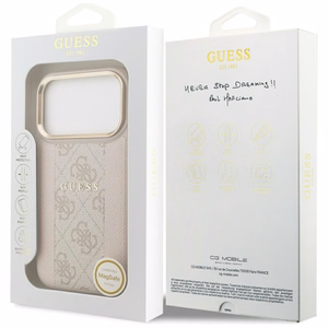 Guess 4G Stripe Magnetinis dėklas telefonui iPhone 17 Pro - rožinis