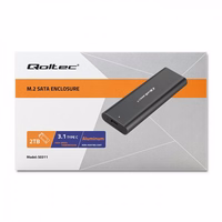 Qoltec 50311 saugojimo diskų korpusas SSD korpusas Juoda M.2