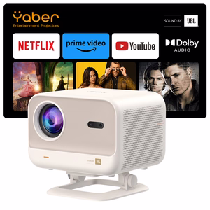 "Yaber L2 Plus" LCD FullHD 1080p multimedijos projektorius su JBL garsiakalbiais - smėlio spalvos