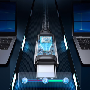 Orico LDC2C USB-C–USB-C PD laidas su LED ekranu, 100 W, 480 Mbps, 2 m, 2 vnt. – juodas