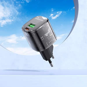 Borofone Įkroviklis BN17 Sunlight - USB + Type C - QC 3.0 PD 20W 3A juodas