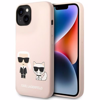 Karl Lagerfeld KLHMP14SSSKCI iPhone 14 6.1 "kietas dėklas šviesiai rožinis / šviesiai rožinis Silikoninis Karlas & Choupette Magsafe