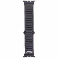 Dirželis Audi Logo Genuine Leather Magnetic Ring skirtas Apple Watch 40/41/42mm juodas