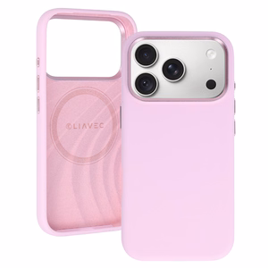Liavec Silky dėklas su metaliniu kameros rėmeliu, skirtas iPhone 18 Pro Max/17 Pro Max, rožinis