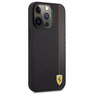 Ferrari On Track Carbon Stripe dėklas iPhone 13 / 13 Pro, juodas