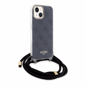 Guess Crossbody Cord 4G Print dėklas telefonui iPhone 15/14/13 - juodas