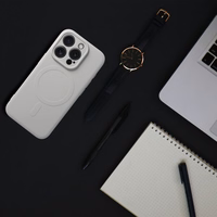 Silikoninis magnetinis dėklas telefonui, suderinamas su MagSafe, skirtas SAMSUNG S26 Edge, pilkas titano