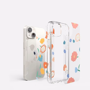 Ringke Fusion Design šarvuotas dėklas su geliniu rėmeliu iPhone 14 Plus skaidrus (Floral) (FD637E31)