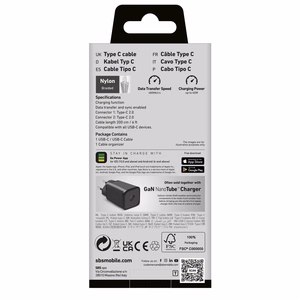 SBS TECABLETISSUETCC2G kabelis 2 x USB-C 2 m 60W su Power Delivery - pilkas