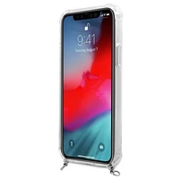 Guess GUHCP12MKC4GSSI iPhone 12/12 Pro 6.1" Skaidrus kietas dėklas 4G Sidabrinė grandinė