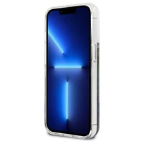 Guess GUHCP13SLFLSB iPhone 13 mini 5.4" mėlynas kietas dėklas gėlių skystas blizgučiai