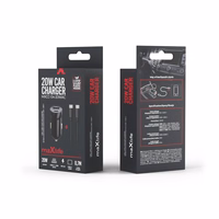 "Maxlife MXCC-04 PD QC automobilinis įkroviklis 1x USB-C 1x USB 20W juodas + USB-C - USB-C kabelis 60W