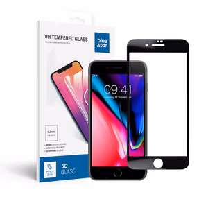Apsauginis stiklas Blue Star - APP IPHONE 7/8 Plus 5D pilnas dangtis juodas