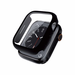 Crong Hybrid Watch Case apsauginis dėklas su integruotu stiklu, skirtas Apple Watch 45 mm, juodas