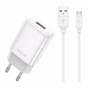 Įkroviklis Jellico EU01 2.4A USB-A + USB-A to MicroUSB cable 1.0m baltas