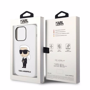 Karl Lagerfeld Silikoninis Ikonik dėklas iPhone 14 Pro Max - baltas