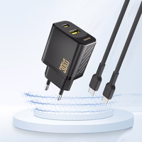 Dudao A27TEU PD 30W GaN USB-A USB-C Wall Įkroviklis - Juodas