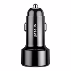 Įkroviklis automobilinis Baseus Series su LED ekranu ir 2 USB Quick Charge 45W juodas CCMLC20C-01