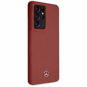 Dėklas telefonui Mercedes Silikoninis Line dėklas Samsung Galaxy S21 Ultra raudonas